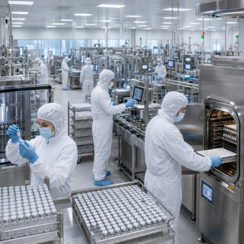 Controlled peptide manufacturing facility